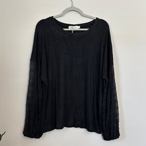 Southern Grace Black Long Sleeve Top
